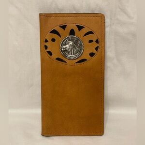 Texas Leather Manufacturing Western Leather Check Wallet